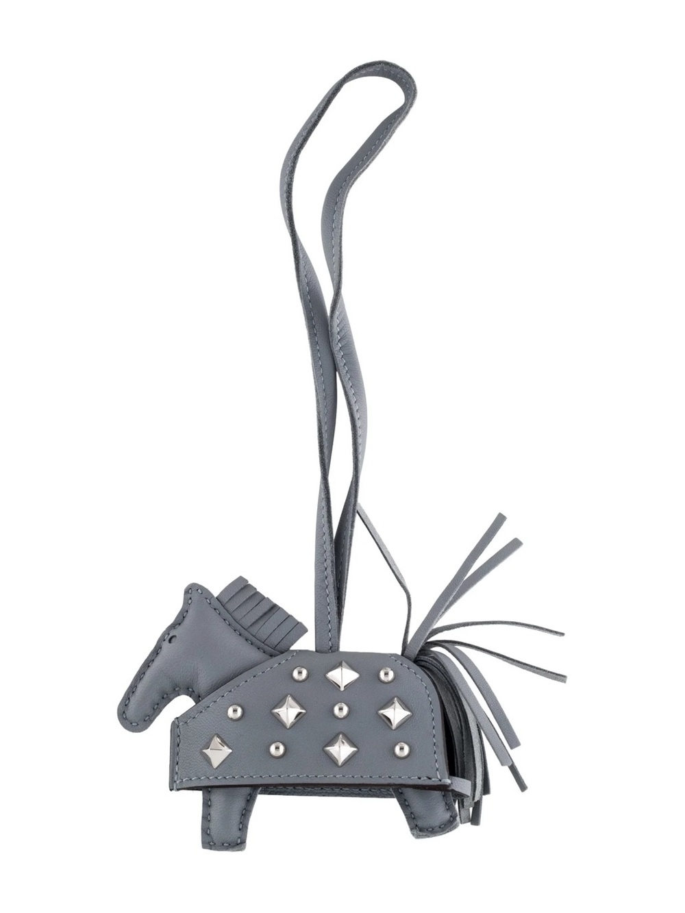 Hermes Grey Studded Horse Bag Charm